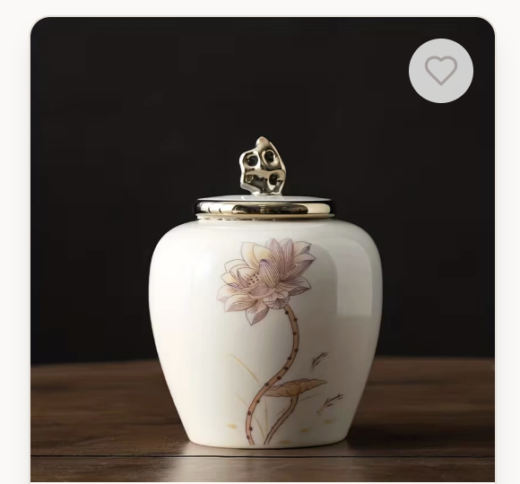 Handcrafted lotus ceramic pet urn
