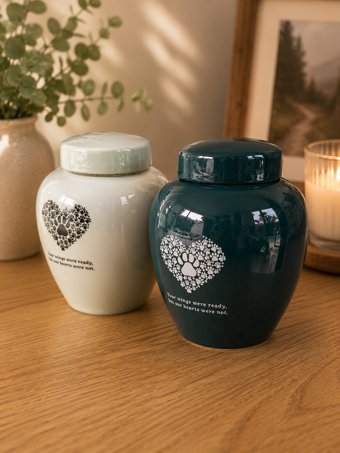 Your Wings Were Ready Paw Print Urn