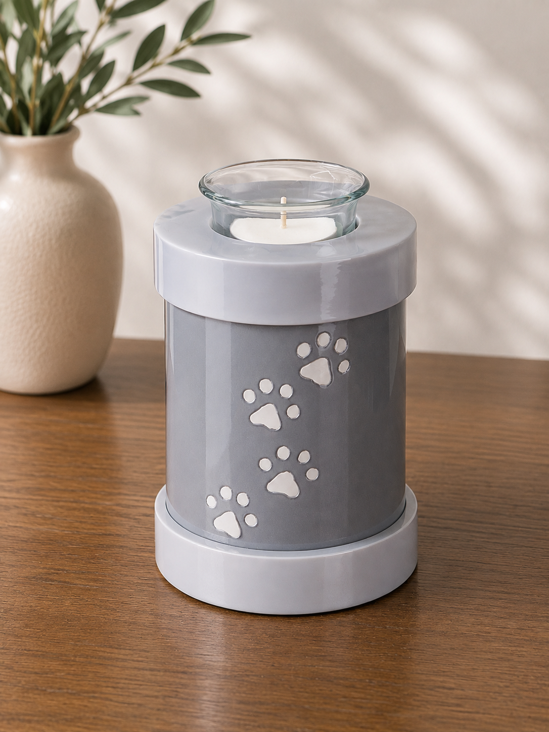 Grey Paws to Heaven Tealight Urn