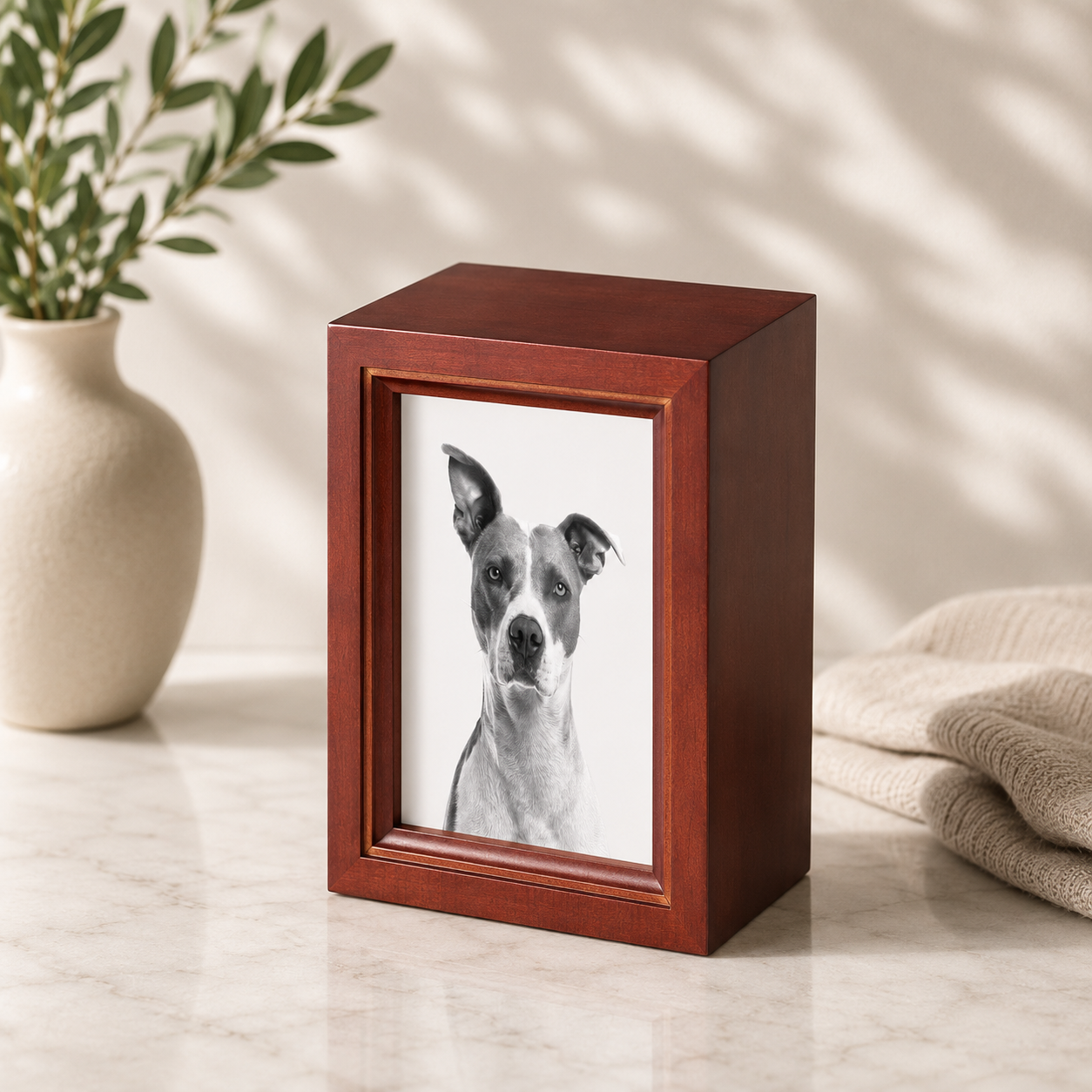 Large Solid timber photo urn