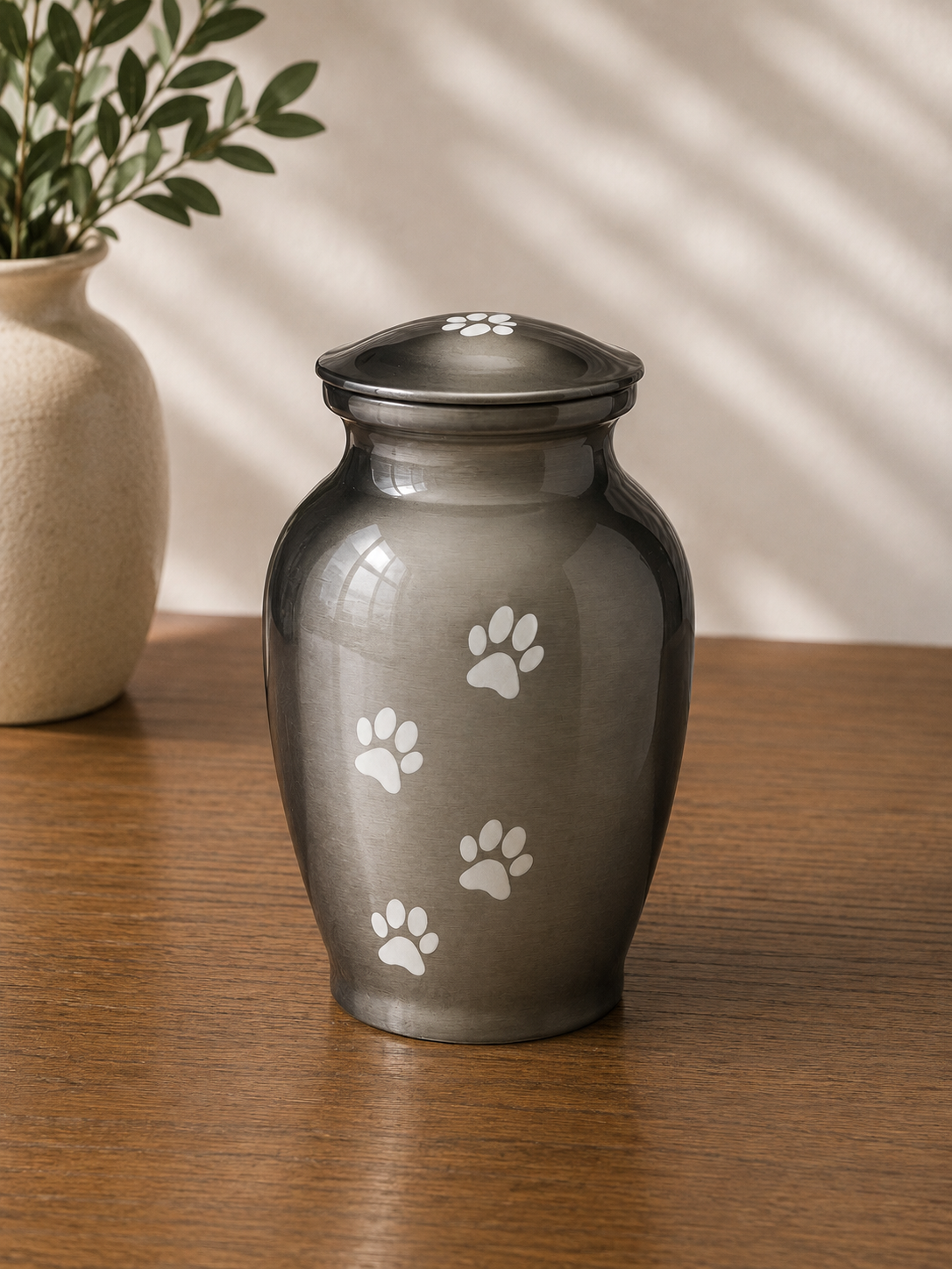 Grey Paws to Heaven Alloy Urn