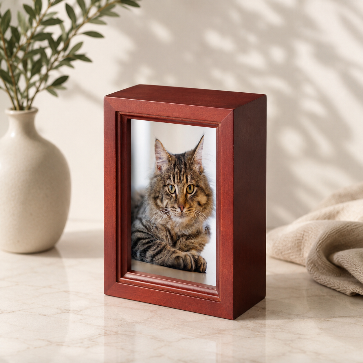 Medium Solid timber photo urn